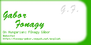 gabor fonagy business card